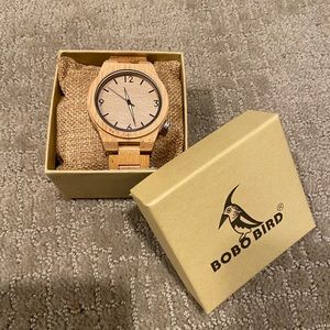 BOBO bird men’s wood watch NIB